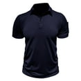 thumbnail image 2 of CaiJunJia George Polo Shirt,Men's Golf Polo Shirts Short Sleeve Collar Tennis Shirt Color Block Pique Work T-Shirt, 2 of 6