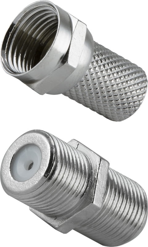 onn Twist-on Coax Connectors and Couplers, 4 Pack