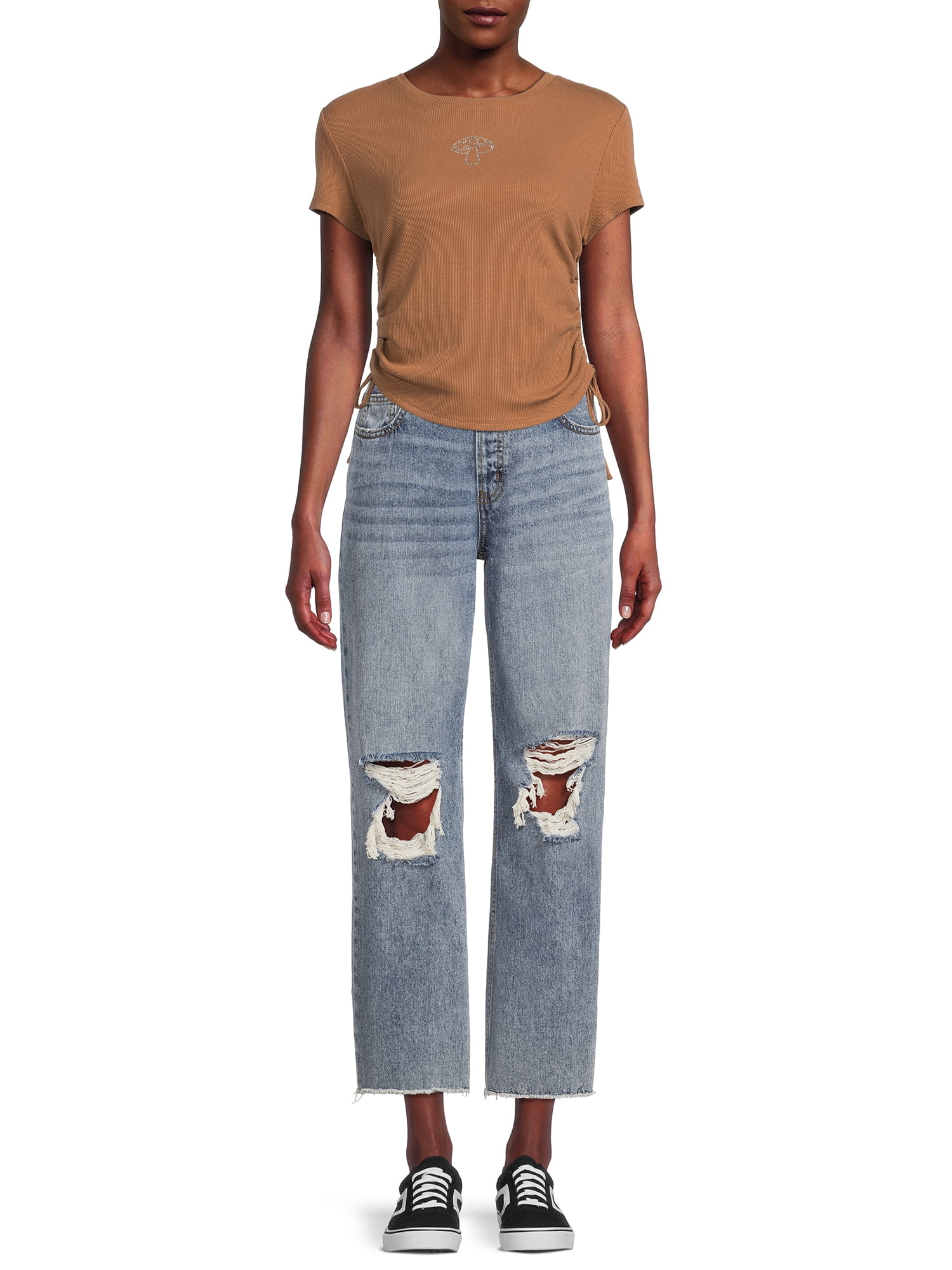 Vanilla Star Women's Juniors Low Rise Baggy Jeans