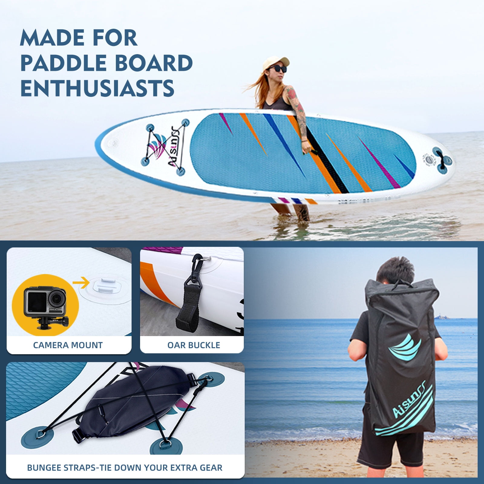 W*L様 AISUNSS スタンドアップパドルボード 10.6フィート AISUNSS Inflatable Stand Up Paddle Board 10.6ft with Fishing