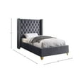 thumbnail image 3 of Meridian Furniture Barolo Gray Velvet Twin Bed, 3 of 4