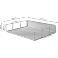 thumbnail image 2 of Stackable Silver Letter Tray, 2-Piece Metal Grid, Office/School Organizer, 34x24x6.5cm, 1 Set, 2 of 4