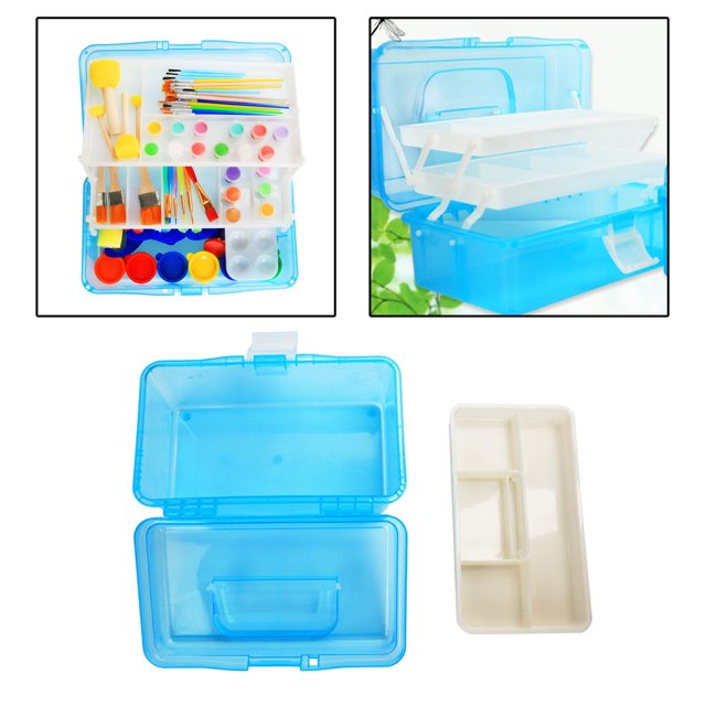 Caja de plástico para útiles escolares, caja de almacenamiento y manualidades, caja de herramientas para , contenedor de almacenamiento y perfecl Estuche de almacenamiento artesanal