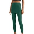 thumbnail image 3 of Feancey Skirted Leggings for Women Seamless High Waisted Full Length Yoga Pants with Pencil Skorts Skirts Comfort Tennis Athletic Skirted Leggings Green XL, 3 of 8