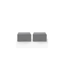 Outdoor Furniture Cover Set - 2 Piece Square Table & Ottoman Covers - Gray Vinyl