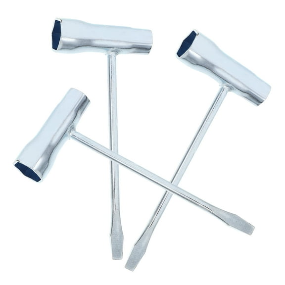 Clispeed Spanner Wrench Tool Chainsaw Wrench Silver Carbon Steel 3Pcs