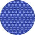 thumbnail image 1 of Ahgly Company Machine Washable Indoor Round Transitional Blue Ribbon Blue Area Rugs, 4' Round, 1 of 7