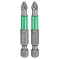 thumbnail image 1 of 2 piezas de punta de destornillador Phillips antideslizante PH2 1/4" vástago hexagonal 2" (50 mm) herramientas eléctricas, gris/verde, 1 of 7
