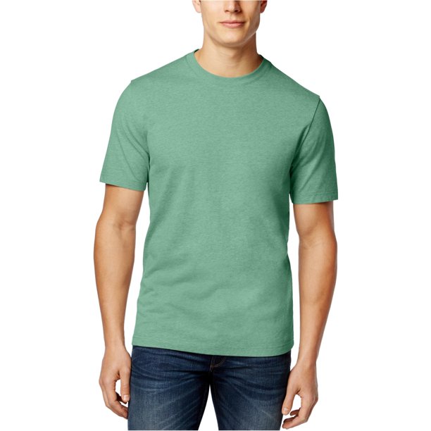 Camiseta básica de cuello redondo para hombre Club Room, verde, grande