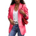 thumbnail image 2 of Cathalem Women's Blazers Plus Women's Relaxed Scuba Knit Stretch Blazer with Scrunch Sleeves (Hot Pink,XXXL), 2 of 5