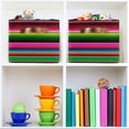 thumbnail image 7 of Coolnut Storage Basket Mexican Serape Blanket Stripes Colorful Storage Bin with Handle , Large Storage Cube Collapsible for Shelves Closet Bedroom Living Room 2PCS Decor Gifts, 7 of 7