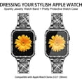 thumbnail image 6 of Bling Strap + Case for Apple Watch Series 10/9/8/7/6/5/4/3/2/1/SE Band Jewelry Iwatch 44 45mm 46 49mm Metal Wristband, 6 of 6
