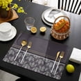 thumbnail image 3 of Boho Purple Flower Placemats Set of 8, Abstract Bohemia Pesley Floral Placemats for Dining Table, Place Mats for Kitchen Tabletop, Waterproof Wipeable Dining Table Mats Set, 3 of 9