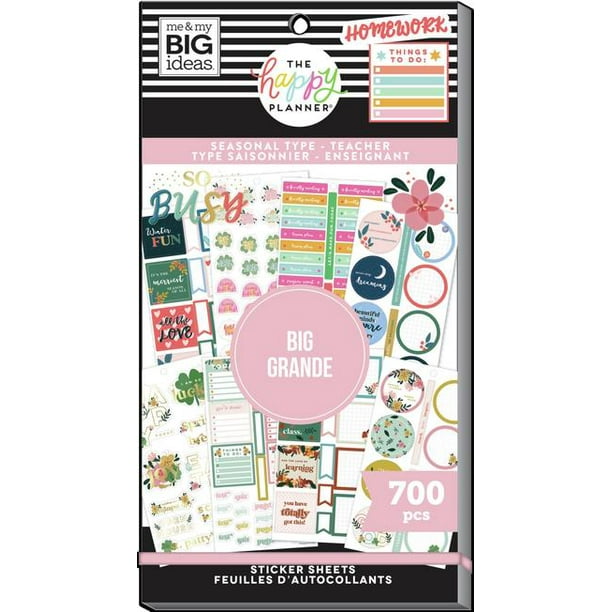 The Happy Planner Teacher Sticker Pack Seasonal Type, 30 Sheets 700
