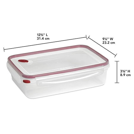 Sterilite 16.0 Cup Rectangle Ultra-Seal Food Storage Container, Red (4 ...