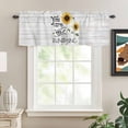 thumbnail image 2 of Sunflowers Rod Pocket Curtain Valance, Farmhouse Country Bee Wooden Grain Farmhouse Window Valance for Living Room, Bedroom, Kitchen 54"W x 18"L, 2 of 9