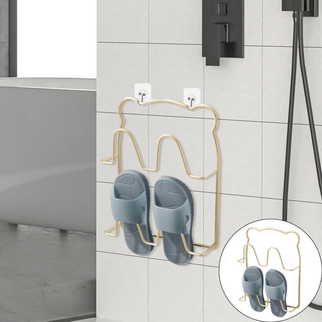 Cqxid Storage Rack Under $10 Wall Shoe Holder Wall Slipper Rack Metal Slipper Rack For Wall Multifunctional Shoe Rack Wall Holder Sticky Shoe Organiser For Flat Shoes High Heels Trainers