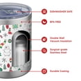 thumbnail image 4 of 12oz Tumblers White Christmas Icon Pattern Vacuum Insulated Stainless Steel Travel Tumbler Cups Mug with Lid and Straw for Beer,Coffee,Beverages with Cleaning Brush for Cold & Hot Drinks, 4 of 5