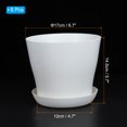 thumbnail image 2 of Unique Bargains 6.7 Inch Plant Pots, 8Pcs PP Flower Pot Decorative Plastic Planters, White, 2 of 5