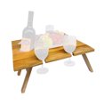 thumbnail image 1 of Table de Pique-Nique Pliante en Bois Support de Table à Vin Pliable Portable, 1 of 7
