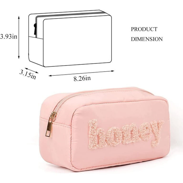 Glamlily 3 Piece Cotton Small Makeup Bag for Purse, Floral Travel Organizer  Set for Toiletries (Pink)
