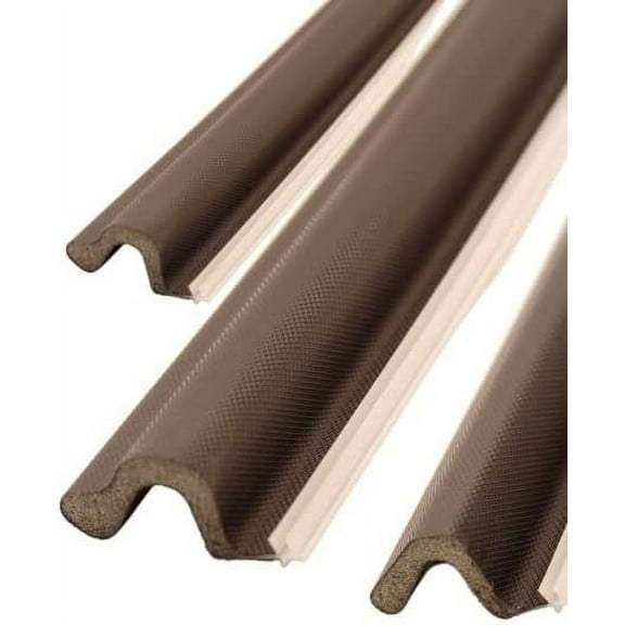 Q-Lon 96 Inch Replacement Compression Kerf Weather Stripping for a Complete Door (Long Reach, Brown)