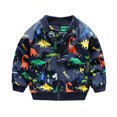 thumbnail image 2 of ATOGUTA Boys Coats Kids Bomber Jacket Varsity Baseball Jacket Dinosaur Zip Up Bomber Jacket Blue , Size 2T-6, 2 of 6