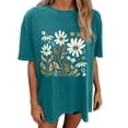 thumbnail image 6 of BiZtdJrK Solid color v neck 3/4 sleeve tops for women cotton linen shirts plus size casual summer blouse tees Green L, 6 of 6