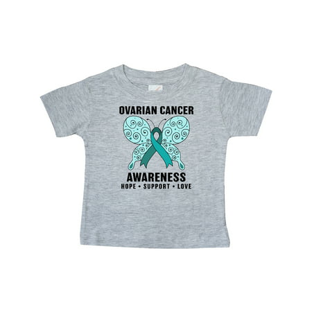 

Inktastic Ovarian Cancer Awareness Hope Support and Love Gift Baby Boy or Baby Girl T-Shirt