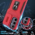 thumbnail image 3 of for Samsung Galaxy A35 5G Case with Slide Camera Cover & Screen Protector (2 PCS), A35 Case Build in 360° Rotating Ring Kickstand, Military Grade Protective Case for Galaxy A35 Phone Cases, Red, 3 of 14
