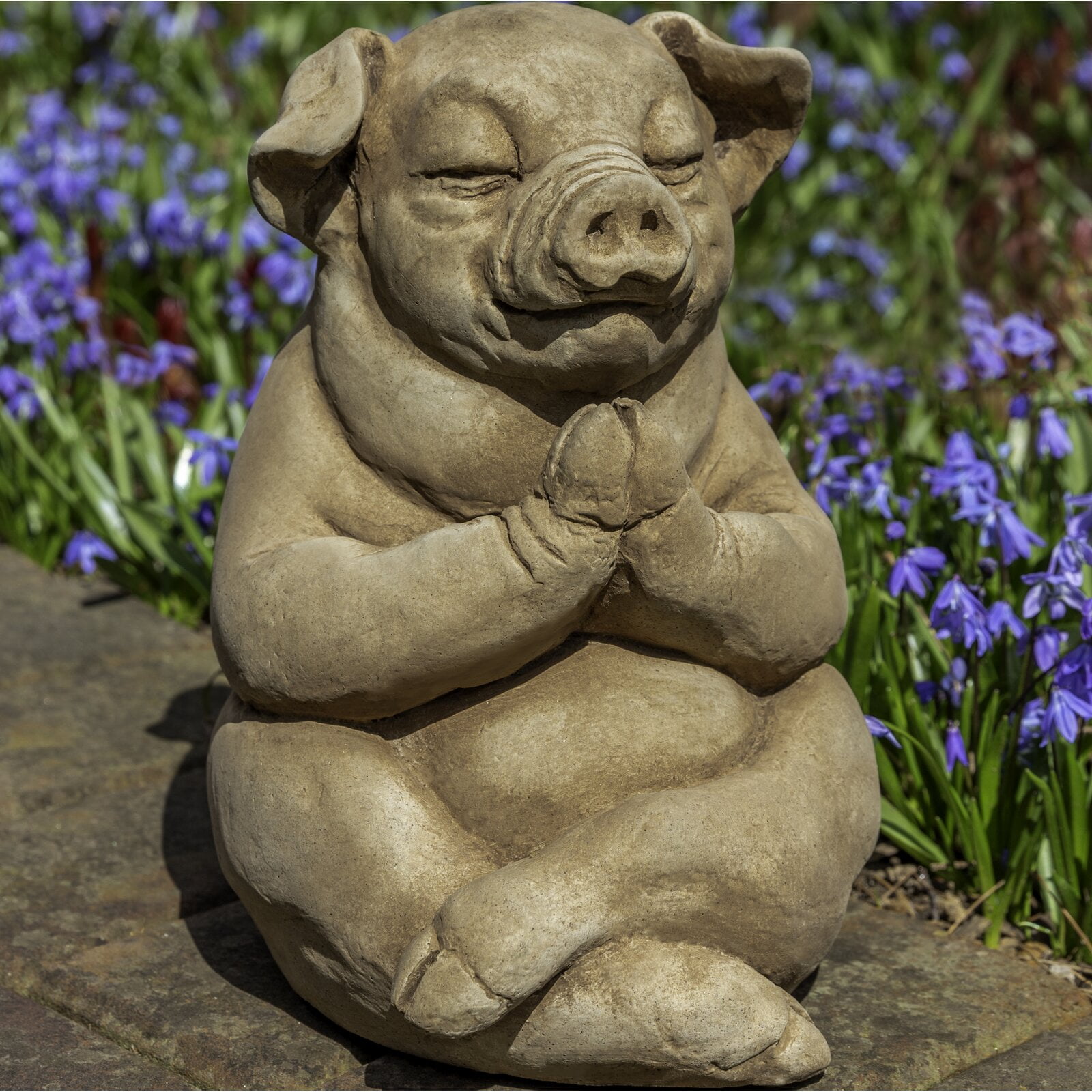 Arrington Zen Pig Statue, Material Details Cast stone, Theme Animal