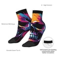 thumbnail image 6 of Fuzoiu Colorful Skull Print Adult Socks, Crew Moisture-wicking Socks, Unisex Cushion Crew Socks,Casual Sports Ankle Socks, 6 of 7