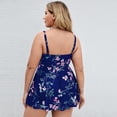 thumbnail image 4 of Traje de baño de dos piezas Traje de baño dividido con estampado floral de moda Traje de baño para mujer para piscina Fiesta en la playa Flor azul oscuro XXL, 4 of 6