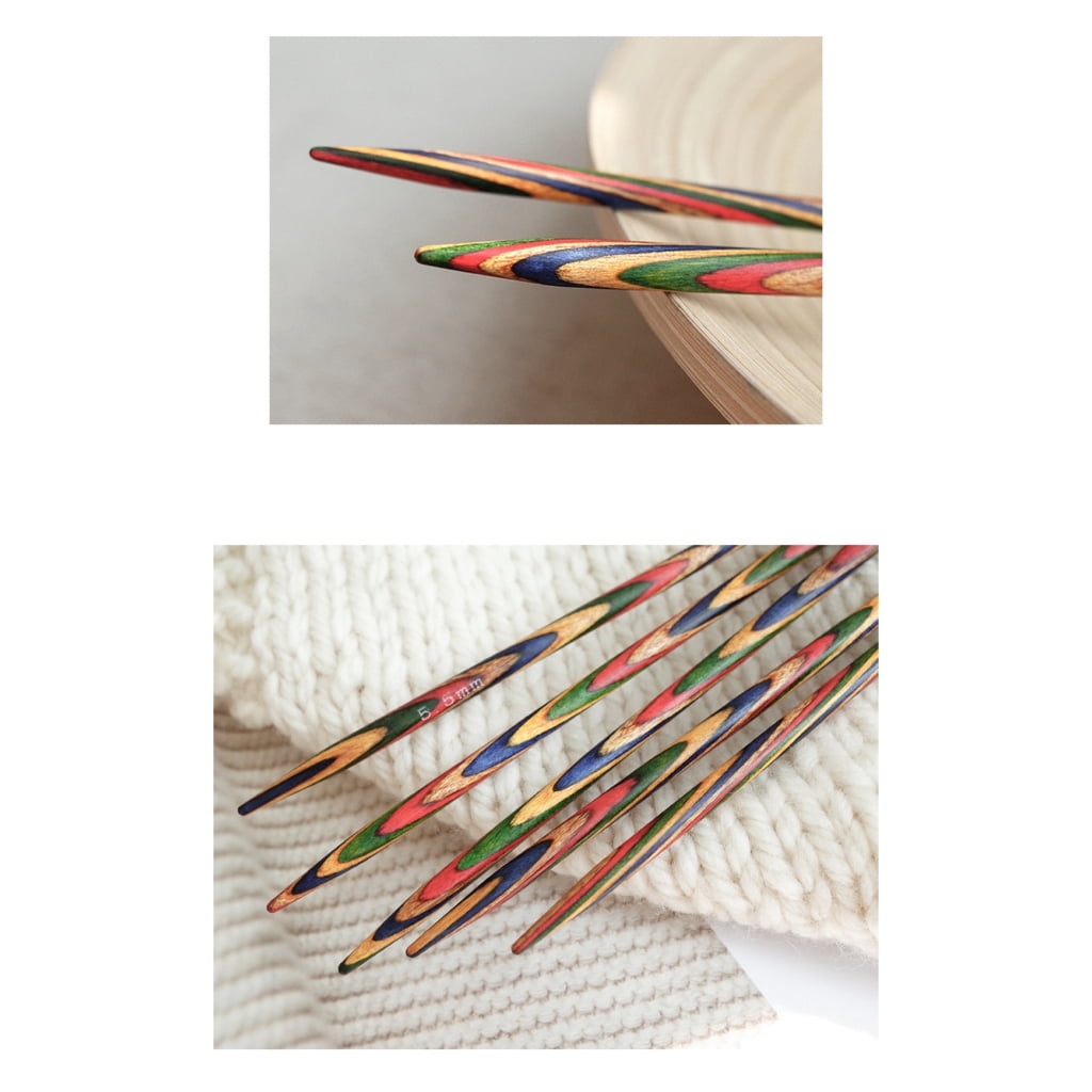 5Pieces Double Ended Wood Knitting Needle Double Head Pointed Knitting Needle for Adult Beginner Knitting Craft Project