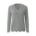 thumbnail image 3 of YUNAFFT Women's Fashion Sweater Clearance, Women's Fashion Casual Long Sleeve Stripe V-neck Knitted Sweater Tops, 3 of 9