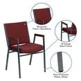 thumbnail image 3 of HERCULES Series Heavy Duty Burgundy Patterned Fabric Stack Chair with Arms, 3 of 9