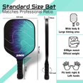 thumbnail image 5 of Pickleball Paddle Racket, Performance Lightweight Pickle Bat Racket | Polypropylene Honeycomb Core & Cushion Comfort Grip (12mm, Lightning Blue) With Half Cover, 5 of 5