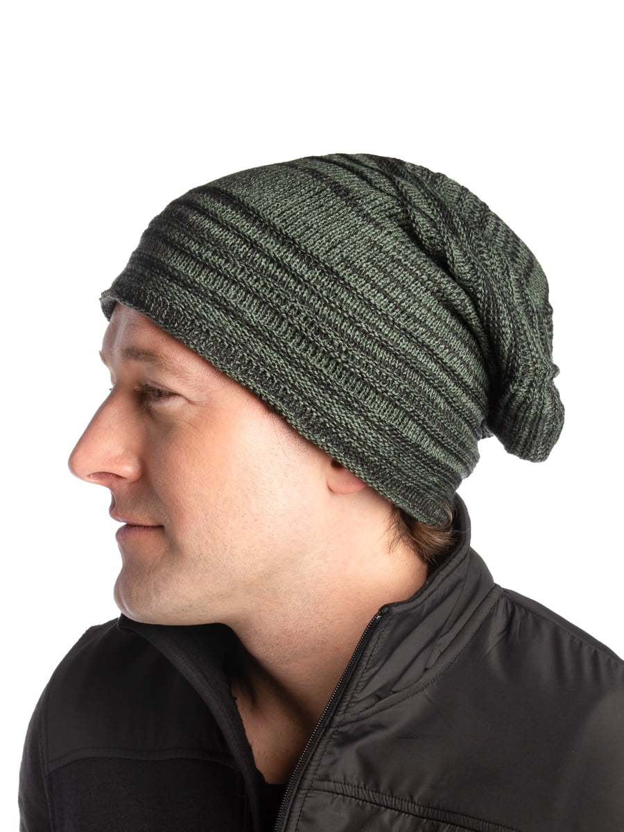 Slouch Baggy Beanie Sherpa Fleece Lined Unisex Ski Hat Knit Winter Skully 
