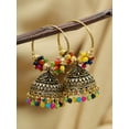 thumbnail image 2 of Gold-Plated Multicolor Hoop Jhumka Earrings, 2 of 4