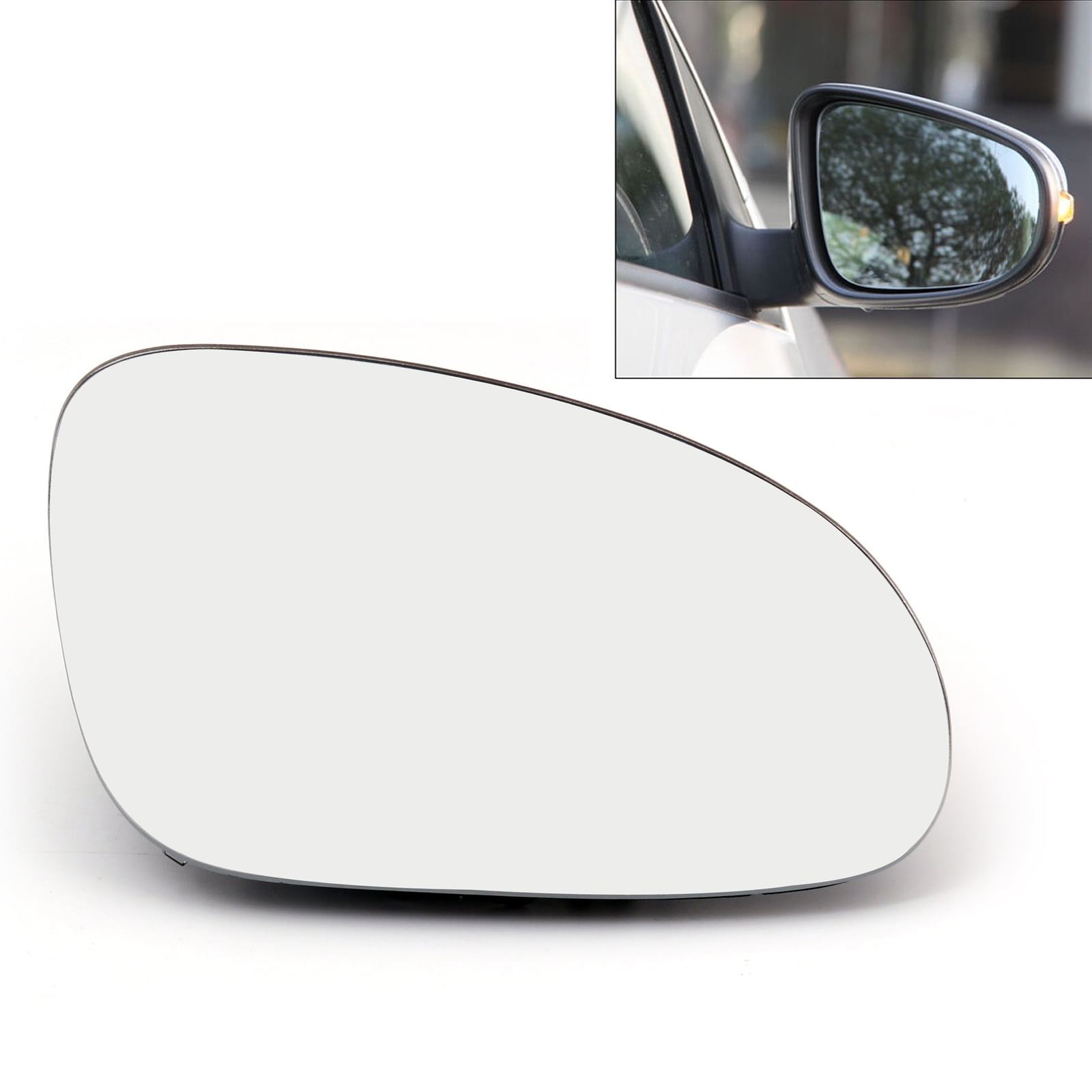 Flat Driver Side Mirror Replacement Glass for 2006-2009 VOLKSWAGEN RABBIT 