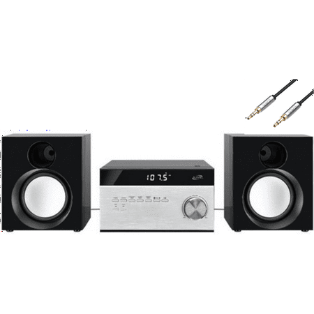 iLive Desktop Hi-Fi Home Audio Cd Player & Digital AM/FM Radio Stereo Sound System Plus 6ft Kubicle Aux Cable