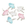 thumbnail image 2 of 6Pcs 6 Styles Opaque Resin Pendants Cloud Charms with Platinum Platd Alloy Findings Mixed Color 26~27x23x7mm Hole: 2mm 1pc/style, 2 of 7