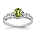 thumbnail image 7 of 14K White Gold 6X4mm Oval Peridot A Diamond Ring Size 6, 7 of 7