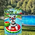 thumbnail image 4 of 1PC, 2D Flat Shih Tzu Watermelon Cup Pool Flag Summer Garden Flag, Cool Theme Suitable for Villa Balcony, Porch and Pool Area Decoration, 4 of 7