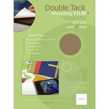 Grafix Double Tack Mounting Film, 9in x 12in, 3-Sheet Convenience Pack