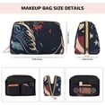 thumbnail image 5 of Picia Patriotic Bulldog Art Print Leather Makeup Bag Make Up Bag Travel Toiletry Bag for Her Girlfriend Teacher Teen Girl Gifts, 5 of 8
