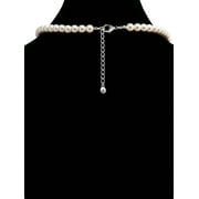 Believe by Brilliance Womens Simulated Pearl Necklace Set in Fine Silver Plated Brass