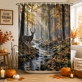 thumbnail image 2 of Forest Deer Shower Curtain Set - Standard 72" x 72" Washable Bathtub Curtain with 12 Hooks, Modern Country Trees Branch Elk Landscape Waterproof Fabric Stall Shower Curtains for Bathroom Décor, 2 of 8
