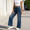 thumbnail image 5 of Qiyinn Women Barrel Jeans for Trendy High Waisted Wide Leg Baggy Cropped Relax Fit Stretch Denim Trouser Ankle Pants, 5 of 6