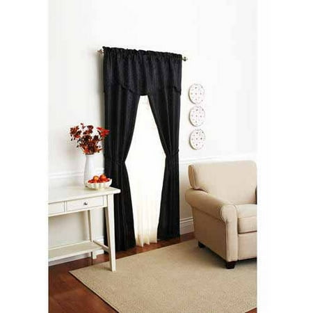 Mainstays Damask Scroll Window Curtain Set 2 Count Walmart Com